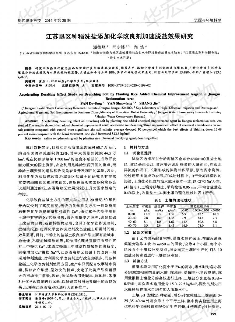 江蘇水利科學院等墾區(qū)種稻洗鹽添加化學改良劑加速脫鹽效果研究施地佳最佳_00.jpg